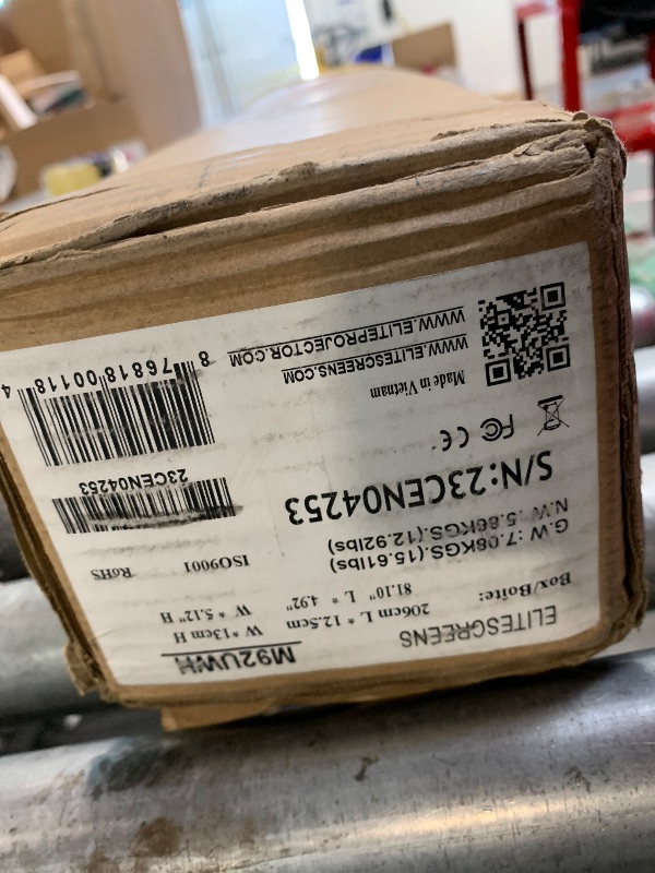 Photo 1 of ** NEW / OPEN INSPECTION ** Elite Screens Manual Series, 92-INCH Pull Down Manual Projector Screen with AUTO LOCK, Movie Home Theater 8K / 4K Ultra HD 3D Ready, 2-YEAR WARRANTY, M92UWH, 16:9, Black