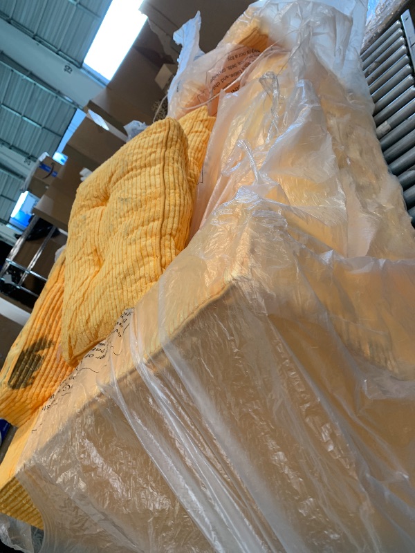 Photo 1 of ** VERY USED/ DIRTY **MAXYOYO Convertible Sofa Bed, Pull Out Loveseat Sleeper Sofa, 2 in 1 Folding Couch Bed, Fold Out Floor Couch with Pillows for Living Room Bedroom Lounge, Orange