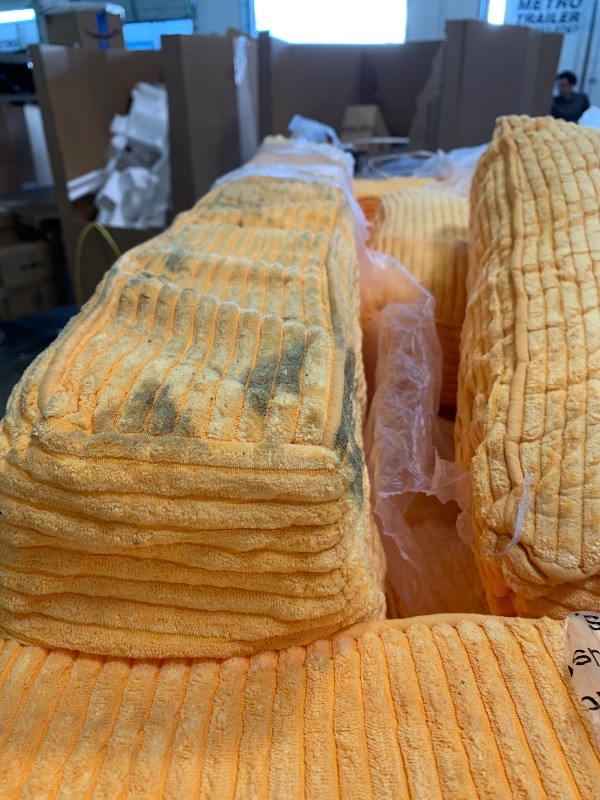 Photo 1 of ** VERY USED/ DIRTY **MAXYOYO Convertible Sofa Bed, Pull Out Loveseat Sleeper Sofa, 2 in 1 Folding Couch Bed, Fold Out Floor Couch with Pillows for Living Room Bedroom Lounge, Orange