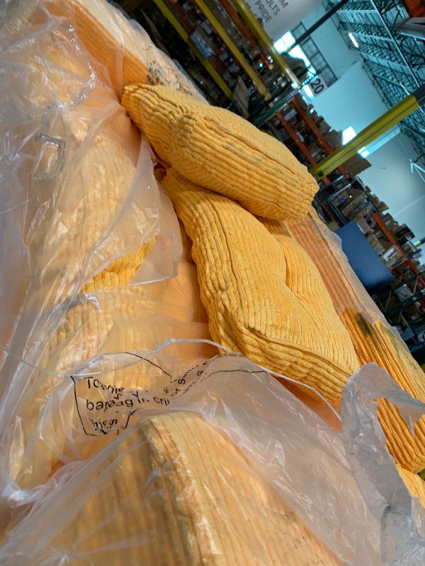 Photo 1 of ** VERY USED/ DIRTY **MAXYOYO Convertible Sofa Bed, Pull Out Loveseat Sleeper Sofa, 2 in 1 Folding Couch Bed, Fold Out Floor Couch with Pillows for Living Room Bedroom Lounge, Orange