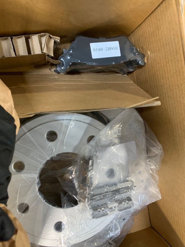 Photo 1 of ** NEW/ COMPLETE/ NO RETURNS** 7-Lug Rear Disc Brakes and Rotors Geomet Drilled Slotted Replace for 12-14 Ford F-150, 12-13 Ford Lobo, Heavy Duty Payload: 680977, 19306767, 18A2918, BRRF-208, BRRF-289, CL3Z-2C026-B, CL3Z-2C026-E