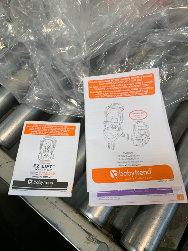 Photo 1 of ** USED / DAMAGE MINOR** Baby Trend Stroller and EZ-Lift Infant Car Seat, EZ Ride Travel System, Dash Grey