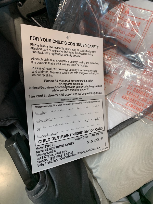 Photo 1 of ** USED / DAMAGE MINOR** Baby Trend Stroller and EZ-Lift Infant Car Seat, EZ Ride Travel System, Dash Grey