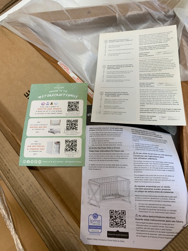 Photo 1 of **  NEW / COMPLETE ** Storkcraft Equinox Grow-with-Me Convertible Crib (White & Vintage Driftwood) – GREENGUARD Gold Certified, Converts to Toddler Bed & Daybed, Fits Standard Crib Mattress