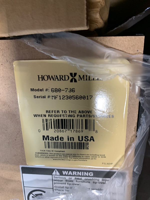 Photo 1 of ** FACTORY SEALED ** Howard Miller 549905 Blue Grass II Curio Carbinet II Door Organizer Trays, Black TRUCK NEEDED FOR TRANSPORT