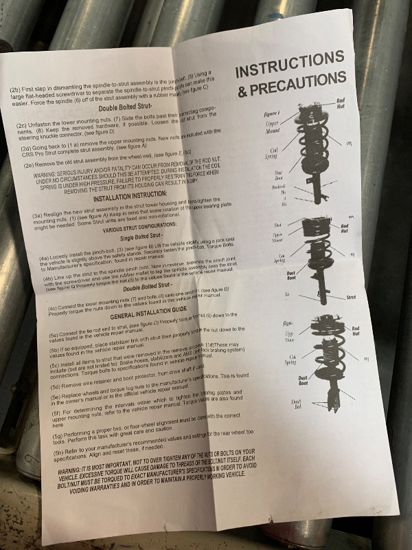 Photo 1 of ** USED** SCITOO Front Rear Complete Struts Coil Springs Set of 4 Replacement for 1997-2001 for Toyota Camry 1997-2003 for Avalon 1999-2003 for Solara 1997-2000 2001 for Lexus ES300 2.2L 2.4L 3.0L V6 FWD