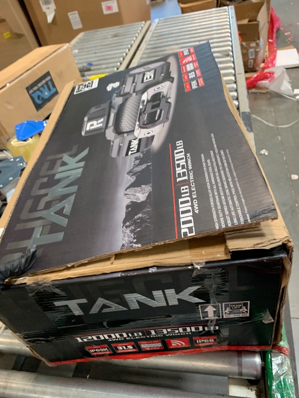 Photo 1 of ** NEW / COMPLETE HARDWARE ** RUGCEL 12000lb New Waterproof Electric Steel Rope Winch 12V with Hawse Fairlead,2 in 1 Wireless Remote Control, Wired Control,for Truck SUV,Jeep Trailer Winch