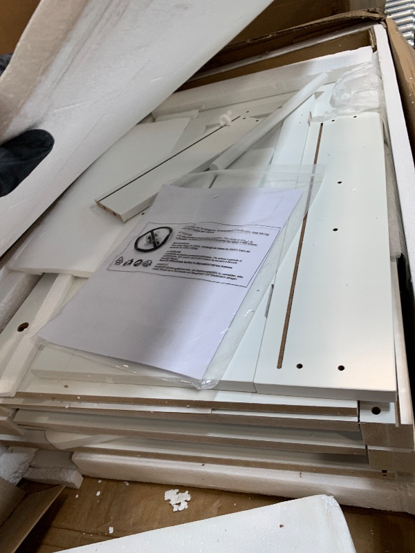 Photo 1 of ** USED ** HOMCOM Kitchen Island Cart, Rolling Kitchen Island with Storage Shelf, Solid Wood Top, Drawer, for Dining Room, White