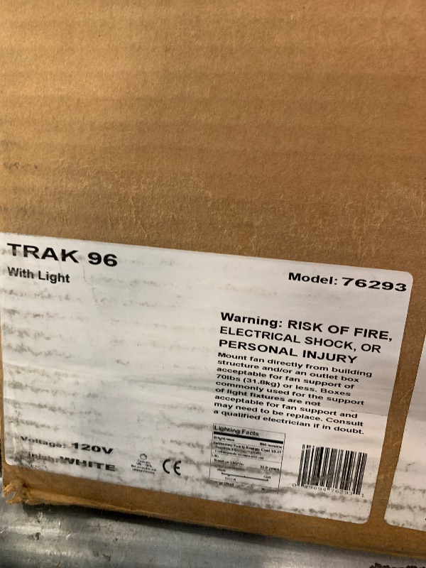 Photo 1 of ** NEW/ HARDWARE INCLUDE** Hunter Fan Company, 76025, 96 inch Trak White Indoor / Outdoor Commercial Ceiling Fan with LED Light Kit and Wall Control