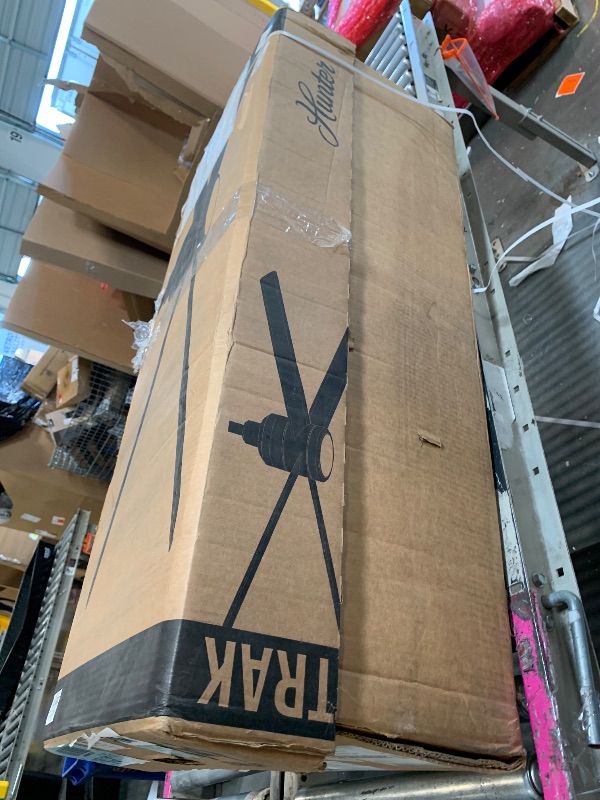 Photo 1 of ** NEW/ HARDWARE INCLUDE** Hunter Fan Company, 76025, 96 inch Trak White Indoor / Outdoor Commercial Ceiling Fan with LED Light Kit and Wall Control