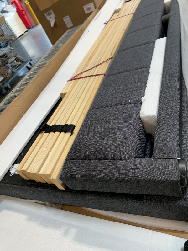 Photo 1 of ** NEW / COMPLETE** Boyd Sleep Senata Upholstered Platform Bed with Headboard and Durable Mattress Foundation with Strong 14 Wood Slat Supports, No BoxSpring Required: Queen, Black, Charcoal