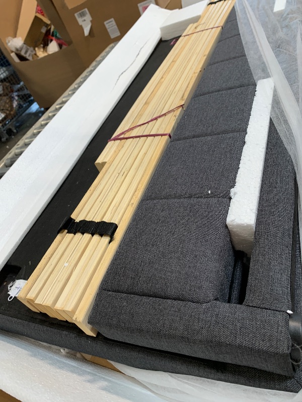 Photo 1 of ** NEW / COMPLETE** Boyd Sleep Senata Upholstered Platform Bed with Headboard and Durable Mattress Foundation with Strong 14 Wood Slat Supports, No BoxSpring Required: Queen, Black, Charcoal