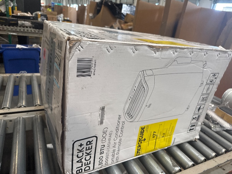 Photo 1 of ** USED/ FUNCTIONAL TESTED** BLACK+DECKER Portable Air Conditioner, 9,000 BTU (5,300 BTU SACC) for Rooms up to 400 Sq. Ft., Portable AC with Follow Me Remote Control and Window Kit, BPACT08WT, White