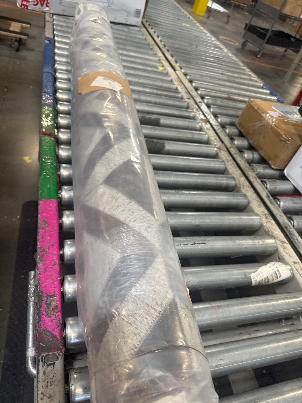 Photo 1 of ** NEW ** Feizy Rugs - Fannin Handmade Diamond Leather Rug, Gray/Brown, 5ft x 8ft Area Rug