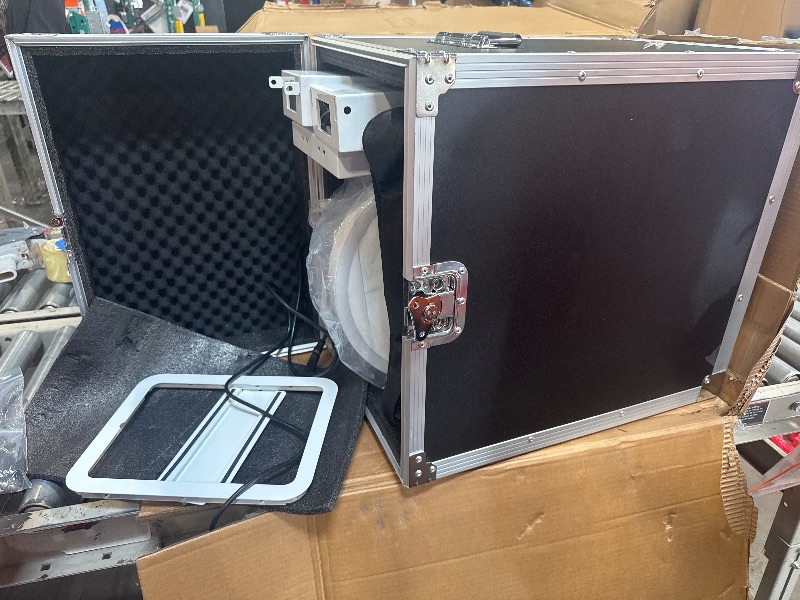 Photo 1 of ** USED ** ZLPOWER Photo Booth for iPad 10.2" 10.9" 11" 12.9" and for Camera Dualuse Selfie Station Shell Stand APP Control RGB Ring Light Music Sync Light Box Photobooth Machine with Flight Case for Rental