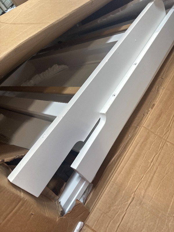 Photo 1 of ** VERY USED** Graco Read-with-Me 4-in-1 Convertible Crib with Drawer (White with Driftwood) - GREENGUARD Gold Certified Converts to Toddler Bed, Daybed, and Functional Bookshelves