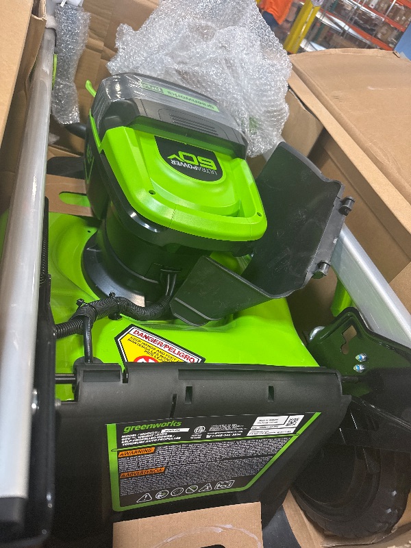 Photo 1 of ** USED/ MISSING BATTERIES & CHARGER  **  Greenworks 60V 21" Self-Propelled Cordless Lawn Mower, Brushless Motor, LED Lights, Includes 2X 4.0Ah Batteries & Rapid Dual-Port Charger(75+ Tool Compatibility, 45Min Runtime)