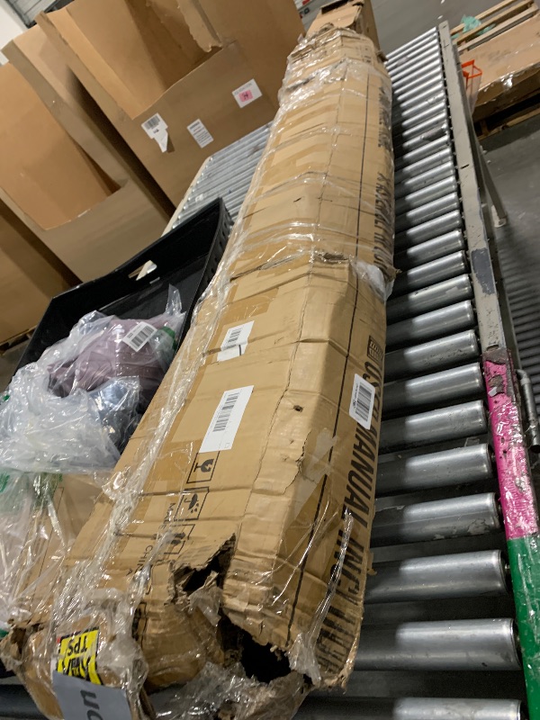 Photo 1 of ** VERY USED** EaseLife 54 x 84 inch White Barn Door with 9FT Sliding Door Hardware Kit Included & Handle,Solid Wood Covered with Waterproof PVC Surface,DIY Assemblely,Easy Install,H-Frame,Fit 50-52in Wide Opening