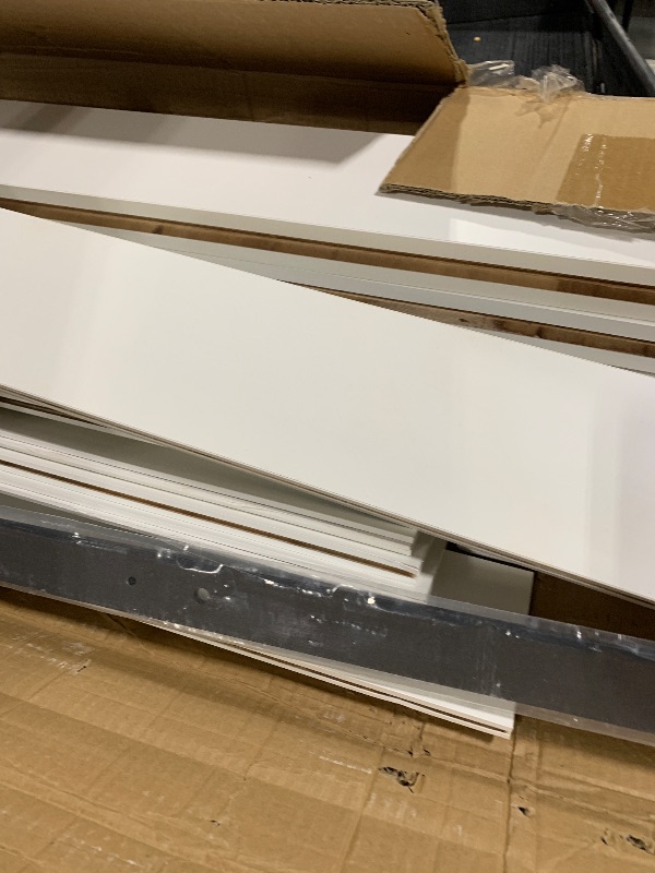 Photo 1 of ** VERY USED** EaseLife 54 x 84 inch White Barn Door with 9FT Sliding Door Hardware Kit Included & Handle,Solid Wood Covered with Waterproof PVC Surface,DIY Assemblely,Easy Install,H-Frame,Fit 50-52in Wide Opening