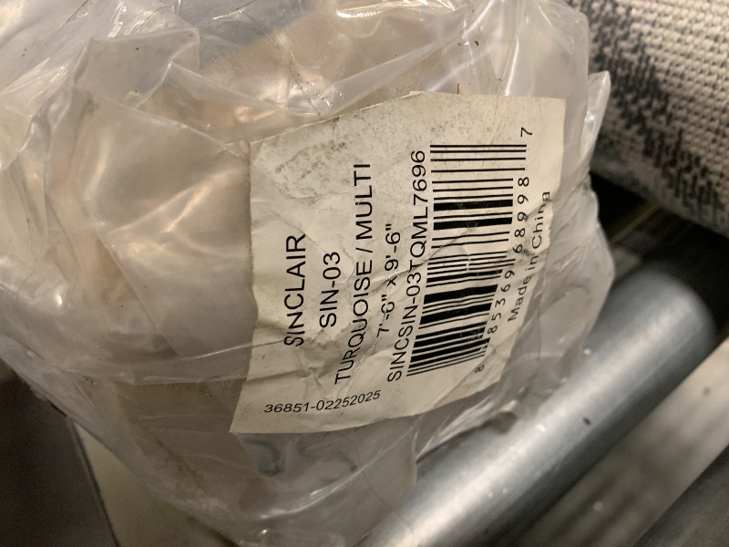 Photo 1 of ** NEW** Loloi Magnolia Home by Joanna Gaines Sinclair Collection SIN-03 Turquoise/Multi 7'-6" x 9'-6", .25" Pile Height, Machine Washable, Area Rug