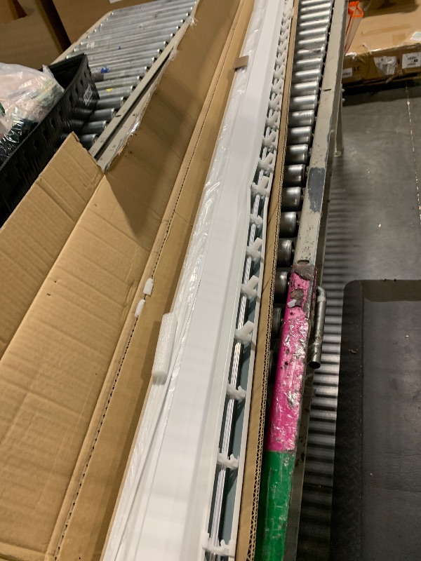 Photo 1 of ** USED/ DAMAGE MINOR ** CHICOLOGY Vertical, Door, Shades, Blackout Blinds, Window Shade, for Sliding Doors Oxford White (Vinyl) 78" W X 84" H