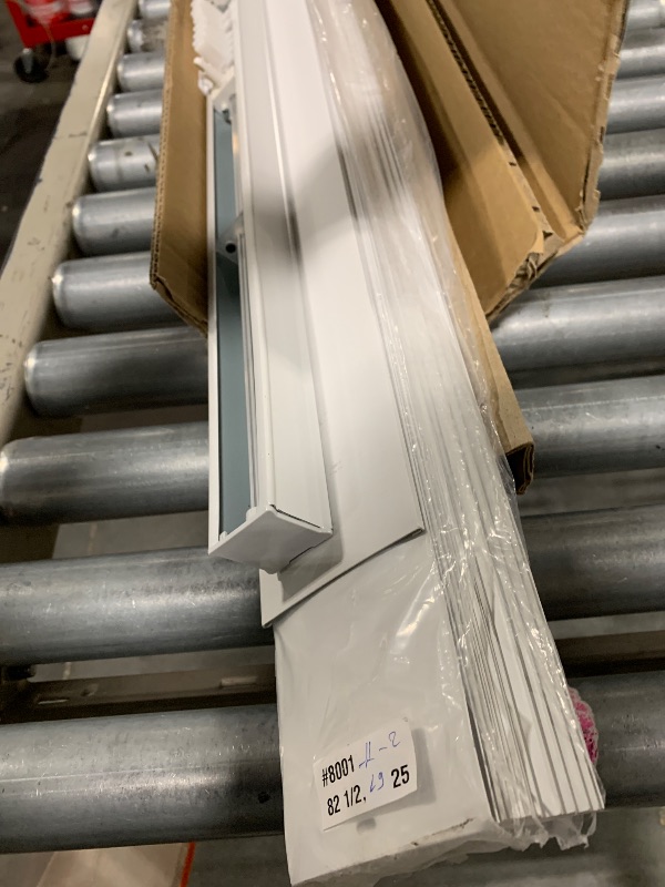 Photo 1 of ** USED/ DAMAGE MINOR ** CHICOLOGY Vertical, Door, Shades, Blackout Blinds, Window Shade, for Sliding Doors Oxford White (Vinyl) 78" W X 84" H