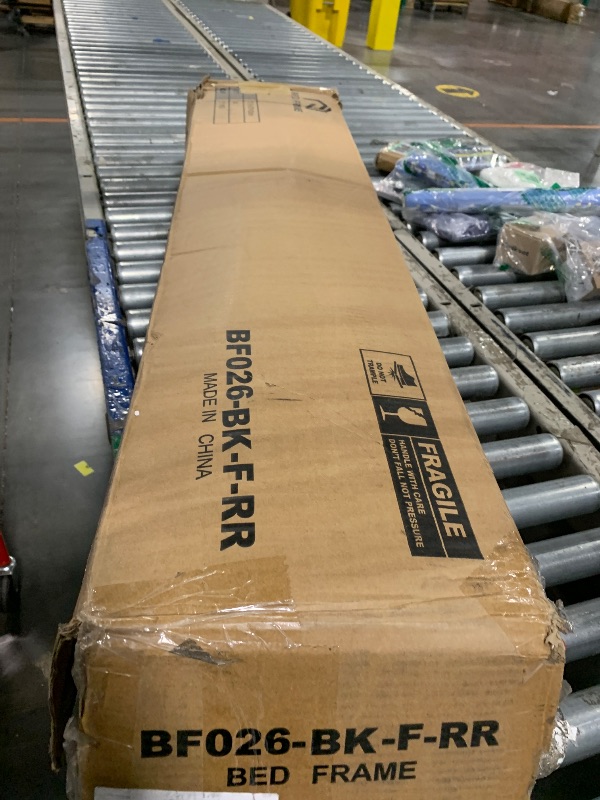 Photo 1 of ** NEW** Rolanstar Bed Frame Full Size with USB Charging Station, LED Bed Frame with Wood Storage Headboard, Black Metal Platform Bed with Under Bed Storage, No Box Spring Needed, Noise Free