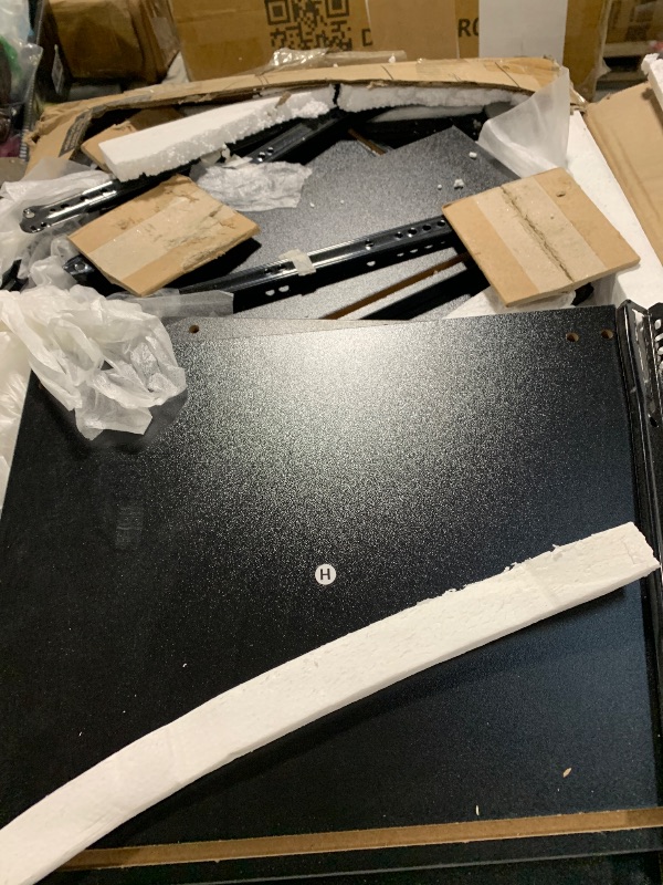 Photo 1 of ** VERY USED / DAMAGE MINOR ** VASAGLE 3 Drawer File Cabinet, File Cabinet with Lock, Printer Stand, Office Filing Cabinet Organizer, for A4 and Letter Size Files, Ink Black UOFC055B16