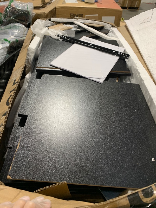 Photo 1 of ** VERY USED / DAMAGE MINOR ** VASAGLE 3 Drawer File Cabinet, File Cabinet with Lock, Printer Stand, Office Filing Cabinet Organizer, for A4 and Letter Size Files, Ink Black UOFC055B16