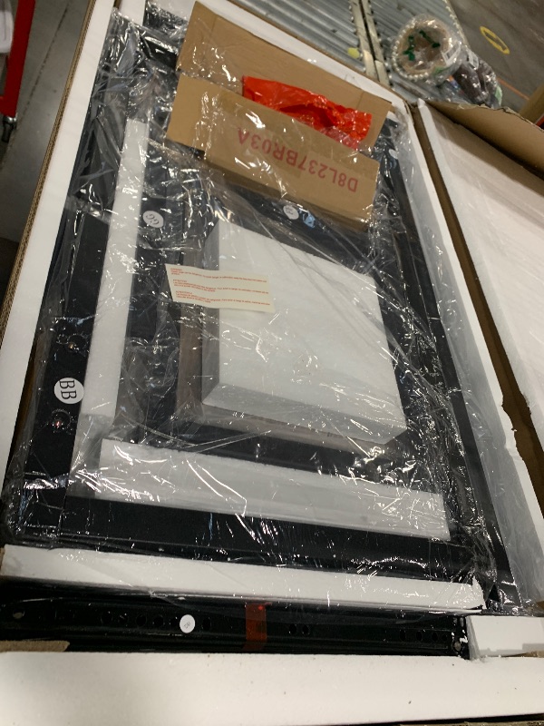 Photo 1 of ** NEW ** Makeup Vanity Desk with Round Mirror and Lights, White Vanity Makeup Table with 2 Drawers, Small Vanity Table for Bedroom with Lots Storage (Brown and Black, 15.75 * 31.5 * 53.6in)