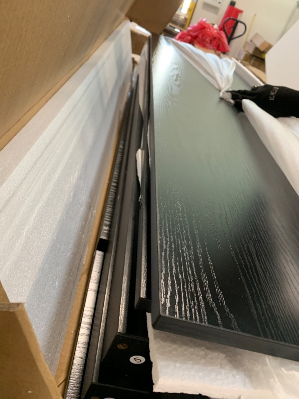 Photo 1 of ** USED ** LITTLE TREE 63-Inch Home Bar Table, 2-Tier Storage Shelf Mini Bar Unit, Kitchen Pub Table, Small Indoor Bar Counter, Black