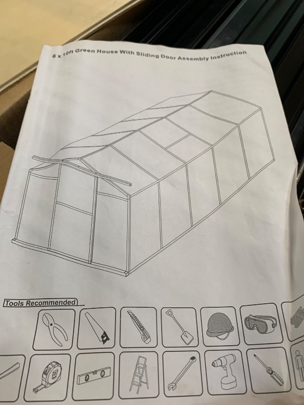 Photo 1 of ** SET 2 BOX ** Greenhouse, 6x10 FT Greenhouse for Outdoors, Walk-in Green House with Ground Nails and Vent Windows, Sliding Lockable Door, Polycarbonate Green House for Outside Garden Backyard, Quick Setup, Black