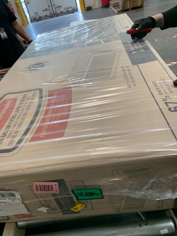 Photo 1 of ** FACTORY SEALED/ NO RETURNS ** Rubbermaid Extra Large Resin Outdoor Storage Deck Box (134 Gal), Weather Resistant, Brown, Deck Organization for Home/Backyard/Pool Chemicals/Toys/Garden Tools/Porch/Patio Cushions