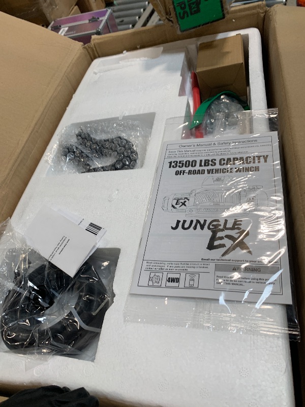 Photo 1 of ** NEW** STEGODON Winch 13500 lb Winch 12V Waterproof Electric Winch Synthetic Rope Winch Off Road Winches with 2 in 1 Wireless Remote for Towing Jeep Truck Off Road (Jungle EX)