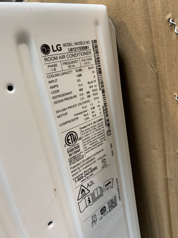 Photo 1 of ** VERY USED / TESTED FUNCTIONAL ** LG 12,000 BTU Smart Window Air Conditioner, 115V, AC Window Unit for Rooms up to 550 Sq. Ft., Perfect for Kitchen or Living Room, Phone & Voice Control, Works with LG ThinQ, Amazon Alexa, Hey Google