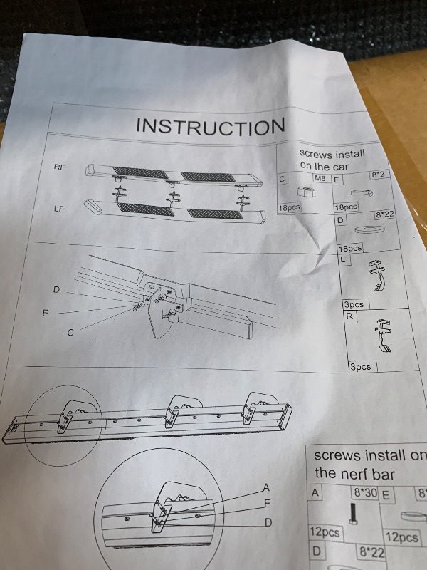 Photo 1 of ** USED** /MYITAMOTOR 6 Inches Running Boards Replacement for 2015-2025 Ford F150 SuperCrew Cab, 2017-2024 F250 F350 Super Duty Crew Cab, Black Side Steps Nerf Bar Rails
