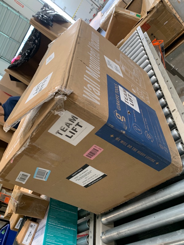 Photo 1 of ** USED / TESTED / FUUNCTIONAL ** Giraffe Tools Grandstorm Retractable Vacuum Cleaner Wall-Mounted, Shop Wet Dry Vacuum Cleaner with 6 Nozzles for Car Detailing Remote Control Garage Vacuum, Grey