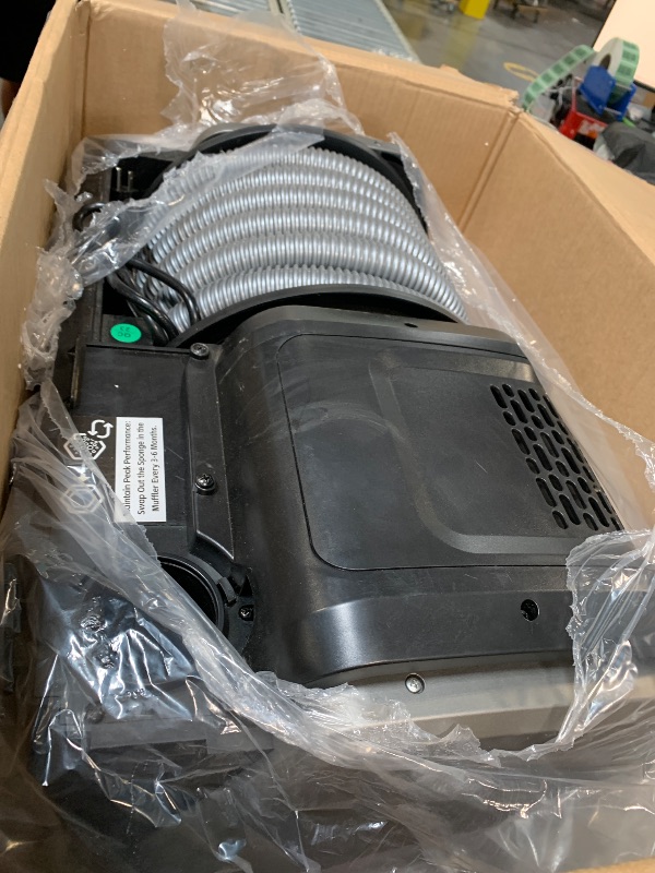 Photo 1 of ** USED / TESTED / FUUNCTIONAL ** Giraffe Tools Grandstorm Retractable Vacuum Cleaner Wall-Mounted, Shop Wet Dry Vacuum Cleaner with 6 Nozzles for Car Detailing Remote Control Garage Vacuum, Grey