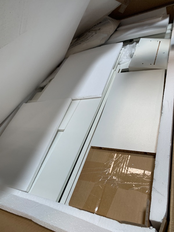 Photo 1 of ** USED** YITAHOME Vanity Set, Makeup Vanity Desk with Adjustable LED Mirror, Power Outlets, 10 Drawers, Magnifying Glass, Tempered Glass Top, Hairdryer Holder, Stool for Bathroom, Makeup Room