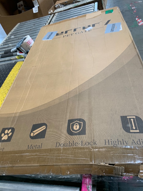 Photo 1 of ** USED** Senneny Extra Tall Cat Gate Height Adjustable from 59”-83”, No Drilling Auto-Close Pet Gate for Stairs and Doorways. Includes Wall Cups, Pressure or Hardware Mount, White, 95-105cm/ 37.4-41.3" Wide