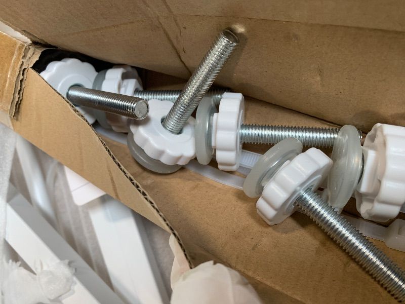 Photo 1 of ** USED** Senneny Extra Tall Cat Gate Height Adjustable from 59”-83”, No Drilling Auto-Close Pet Gate for Stairs and Doorways. Includes Wall Cups, Pressure or Hardware Mount, White, 95-105cm/ 37.4-41.3" Wide