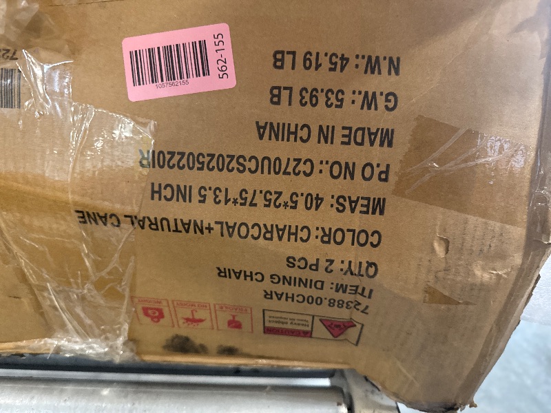 Photo 1 of ** Christopher Knight Home Yone Dining Chairs Set of 2, Modern Dining Chair with Fabric Upholstery, Rubberwood Frame Kitchen Chairs with Cane Webbing, Extra Seat for Dining Room, 