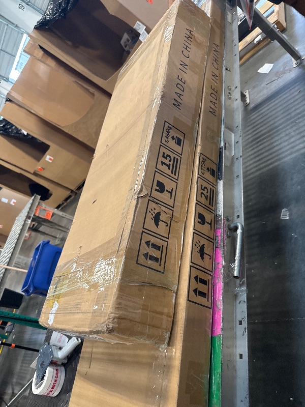 Photo 1 of ** SET 2 BOX NEW ** YITAHOME Queen Bed Frame with 2-Tier Storage Headboard, Metal Platform Bed Frame with Charging Station & LED Lights, Noise-Free/Metal Support/No Box Spring Needed, Rustic Brown