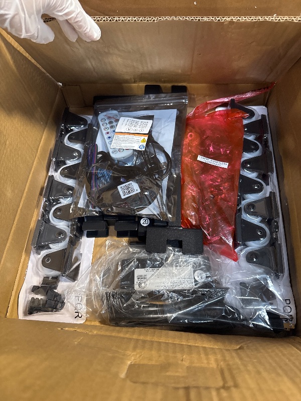 Photo 1 of ** SET 2 BOX NEW ** YITAHOME Queen Bed Frame with 2-Tier Storage Headboard, Metal Platform Bed Frame with Charging Station & LED Lights, Noise-Free/Metal Support/No Box Spring Needed, Rustic Brown