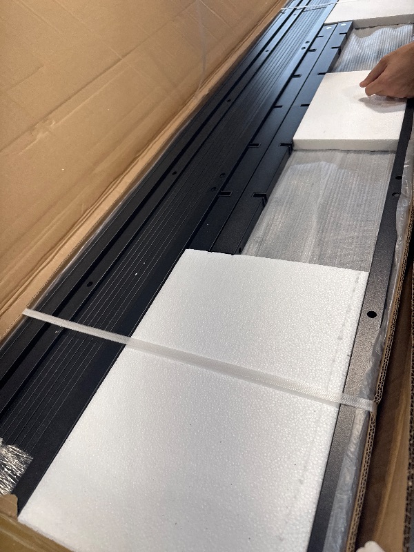 Photo 1 of ** SET 2 BOX NEW ** YITAHOME Queen Bed Frame with 2-Tier Storage Headboard, Metal Platform Bed Frame with Charging Station & LED Lights, Noise-Free/Metal Support/No Box Spring Needed, Rustic Brown