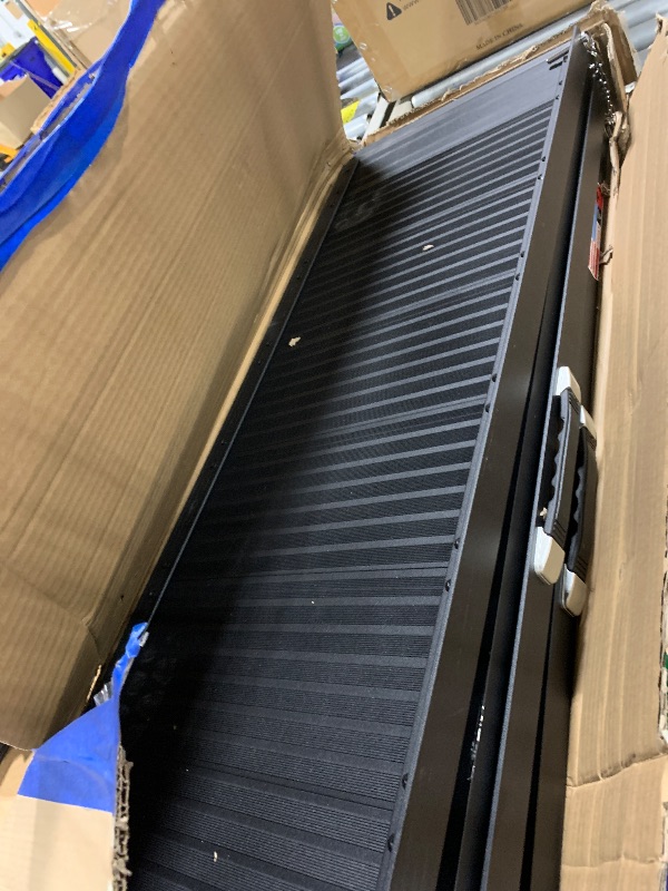 Photo 1 of ** USED** WHALEMOTOR Black Portable Wheelchair Ramp, 8FT No-sew Non-Slip Aluminum Wheelchair Ramp, Folding Portable Wheelchair Ramps for Home, Weight Capacity Up to 600 LBS