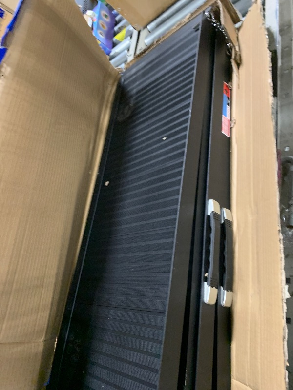 Photo 1 of ** USED** WHALEMOTOR Black Portable Wheelchair Ramp, 8FT No-sew Non-Slip Aluminum Wheelchair Ramp, Folding Portable Wheelchair Ramps for Home, Weight Capacity Up to 600 LBS