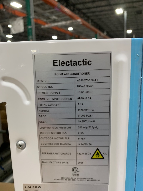 Photo 1 of ** USED/ TESTED FUNCTIONAL ** Electactic U-Shaped Window Air Conditioner, 12000BTU Window AC Units Cools up to 550 Sq. Ft, 6 Modes, Saddle Window AC Unit with Full Window View, Energy Saving, Installation Kit Included, CEER 10.5
