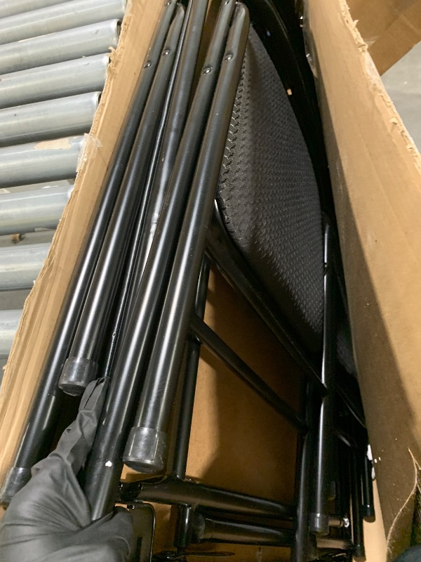 Photo 1 of ** VERY USED / DAMAGE MINOR** CoscoProducts Premium 5-Piece Table & Chair Dining Set, with 34" Vinyl Top Card Table and 4 Fabric Padded Seat & Back Folding Chairs, Black