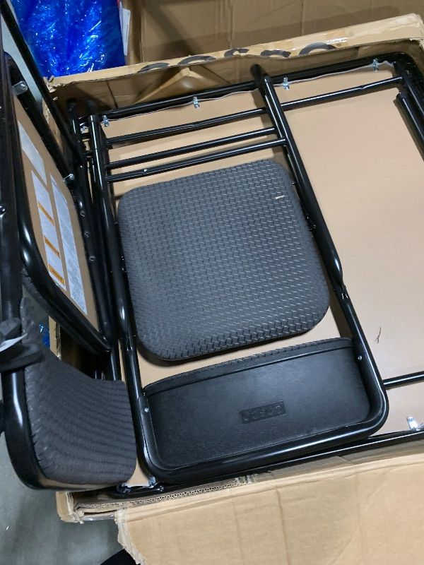 Photo 1 of ** USED/ DAMAGE MINOR ** CoscoProducts Premium 5-Piece Table & Chair Dining Set, with 34" Vinyl Top Card Table and 4 Fabric Padded Seat & Back Folding Chairs, Black